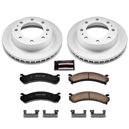 Image of PowerStop Front Brake Kit for Cadillac DeVille 2000-05 |Chevrolet Avalanche 2500 2002-06 |Express 2500 2003-20 - Fully-Coated Disc Rotors with Z17 Ceramic Brake Pads Replacement, CRK2020