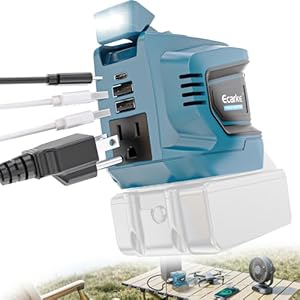 200W Power Inverter for Makita 18V Battery, DC 18V to AC 110-120V Battery Inverter Portable Power Station Generator Charger Adapter with 2 USB Ports and 1