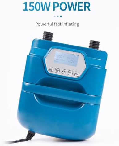 Mtlavishness 20PSI High Pressure Pump Motor 150W 12V DC Inflatable Deflatable Electric Pump with 7 Nozzles for Paddle Board Surfboard Mattress Boat Kayak with Portable Handle LED — view 5