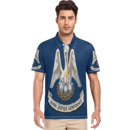 Polo Louisiane homme manches courtes col boutonné extensible été plage