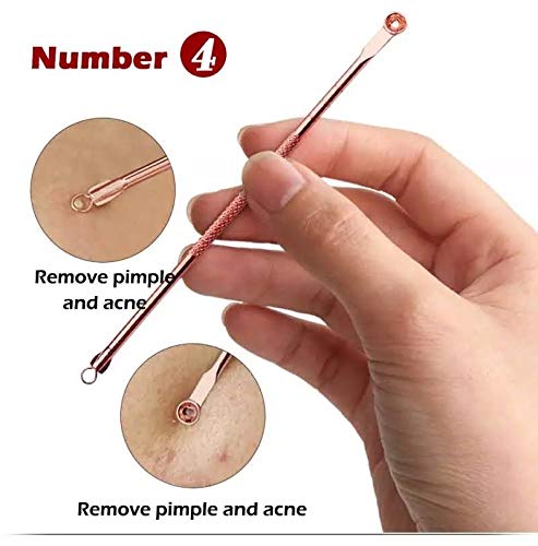 Kit 4 Peças Pinça Extrator Removedor De Cravo Espinha Acne Rose