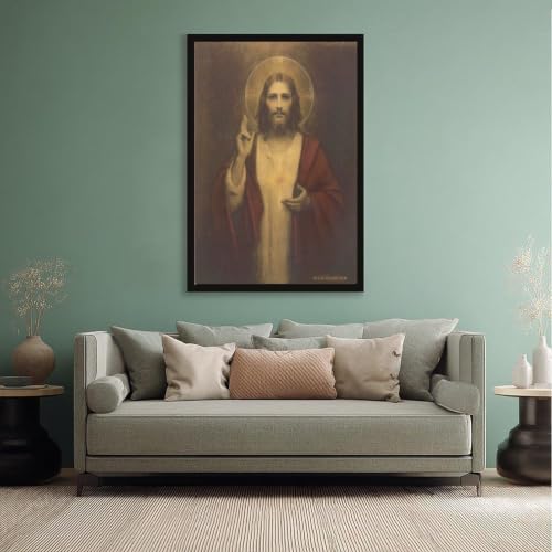 Tableau Sacré-Cœur de Jésus toile religieuse Saint-Esprit