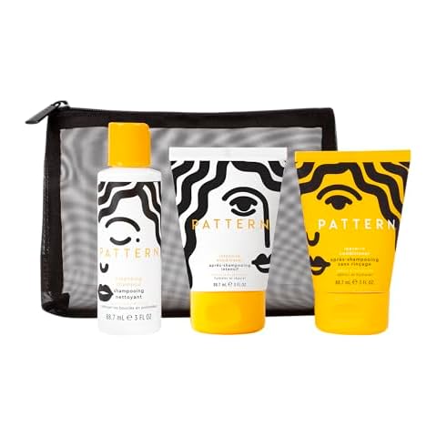 PATTERN Beauty by Tracee Ellis Ross Texture Travel Kit for Curly & Coily Hair, 3a-4c, Includes 3 oz Leave-In Conditioner, 3 oz Intensive Conditioner, 3 oz Cleansing Shampoo Cover