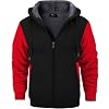 GEEK LIGHTING Men’s Fleece-Lined Zip Up Hoodie, Thick Hooded Jacket Winter Warm Athletic Sweatshirt