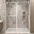 44-48" W x 76" H Frameless Shower Glass Door, Sliding Shower Door for Bathroom, 5/16"(8mm) Tempered Glass Shower Doors for Walk in Shower with Explosion-Proof Film, Brushed Nickel,Easy to Clean