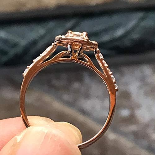 Natural Peach Morganite 14k Rose Gold Over Sterling Silver Engagement Ring Size 5, 6, 7, 8, 9 - Image 3