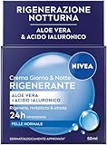 NIVEA Crema Giorno & Notte Rigenerante 50 ml, Crema idratante viso con Aloe Vera e Acido I...