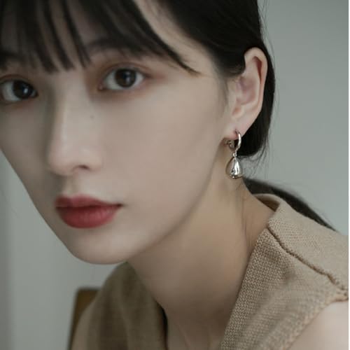 SLUYNZ 925 Sterling Silver Teardrop Dangle Earrings for Women Teens Waterdrop Dangle Earrings Drop Chunky Earrings2