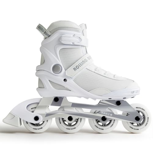 Image of Inline Skates PRO for Adult Women - ABEC-9 Bearing with Breathable Lining for Male Female, Optional Brake, Size W 6-9, Black