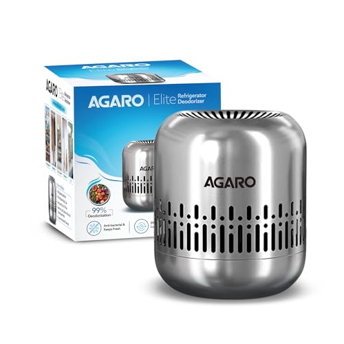 Image of AGARO Elite Refrigerator Deodorizer, Nano-Catalytic & Chemical-Free Odour Eliminator, SS Body, Effective Than Baking Soda, Useful for Refrigerator, Car, Closet, Bathroom, Shoe Cabinet, Lasts up to 10Y