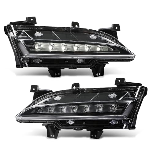 PIT66 Daytime Running Light Set Driver Passenger Left Right Side Pair Compatible with Lincoln MKC 2015-2019 EJ7Z13200D, FO2562100, EJ7Z13200C, FO2563100 Black PC PP