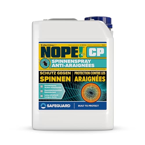NOPE! CP Spray Anti-Araignées 5L – Maison Intérieur & Extérieur – Inodore & à Base d’Eau – Longue Durée Sans Gaz Propulseurs