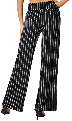 Urban CoCo Women's Boho Palazzo Pants Wide Leg Beach Pants High Waisted Lounge Pants with Pockets3