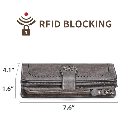 SENDEFN Wallets for Women Leather Credit Card Holder with RFID Blocking Large Capacity Wristlet by SENDEFN - Used condition - Image 4