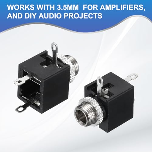 MECCANIXITY 20 piezas conector hembra auxiliar 3.5mm mono TS miniatura 4