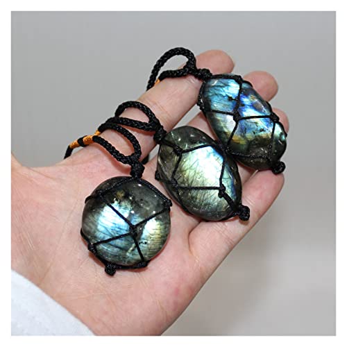 Edelstein Chakra Steine 1 stück labradorite mondstone stein anhänger halsketten energie stein frauen männer heilende schmuck Größenkettenlänge einstellbare Anhängergröße 20 * 3,0 cm Gewicht Cover
