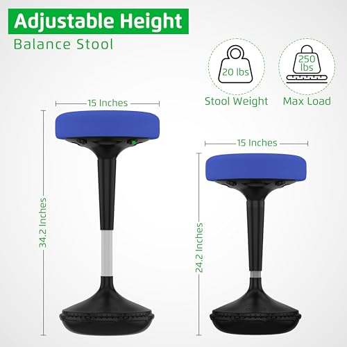 Image of Wobble Stool Standing Desk, Flexible Seating Adjustable Office Ergonomic Seating, Wobble Stools for Alternative Classroom Seating, Active ADHD Chair, Wiggle Chairs