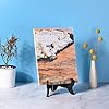 uxcell 2pcs 4 Easel Plate Holder, Wooden Folding Display Stand Brown for Decorative Picture Frame