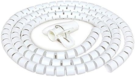 Yolkvisual Cable Organizer Tube White 0.98'' diameter, w/ adapter to easily collect cables into tube … (6ft)