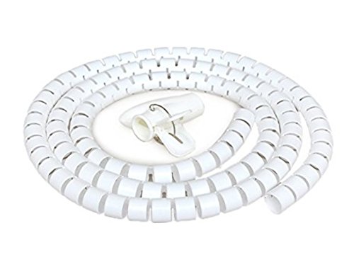 Yolkvisual Cable Organizer Tube White 0.98'' diameter, w/ adapter to easily collect cables into tube … (6ft)