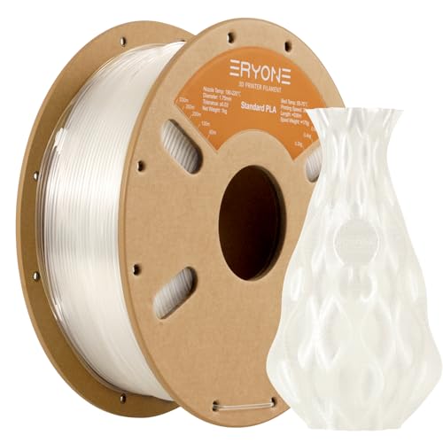 ERYONE PLA Filament 1.75mm Transparent 1KG,Neatly Wound 3D Printer Filament