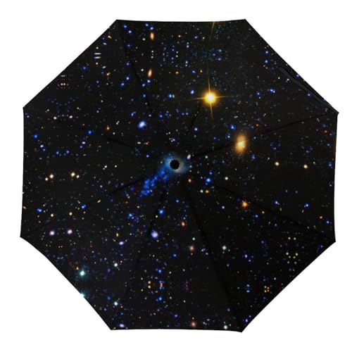 Parapluie pliant automatique compact à motif clochettes colorées pour homme et femme