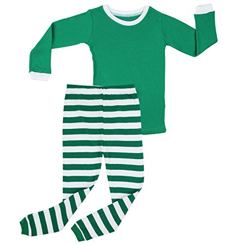 Elowel Boys Girls Striped 2 Piece Kids Pajamas Set 100% Cotton 6M-12Y