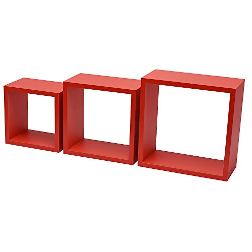 JUEGO 3 CUBOS D.M. 35X35X16 CM. ROJO