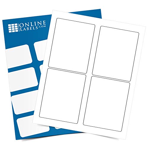 3.5 x 4.75 Rectangle Labels - Pack of 400 Labels, 100 Sheets - Inkjet or Laser Printer - Online Labels