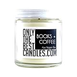 Books and Coffee 4oz Candle | Glass Jar 4oz | Vegan Soy Wax | Handmade Small Business | Lasts 40+ Hours
