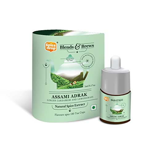 Image of Spice Drop - Tea, Coffee, Latte | Premium Quality & Rich Aroma | Authentic Indian Spices Extract | Pure Spice Blend With No Added Color or Preservative | Unsweetened | Non-GMO | Vegan | Gluten Free| 0.17 Oz | Upto 180 Cups (Assami Adrak, Pack of 1)