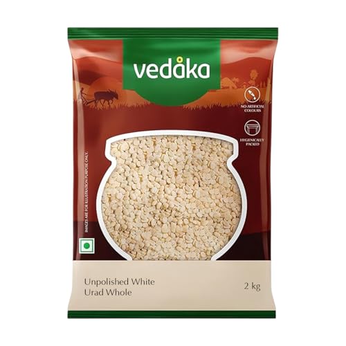 Image of Amazon Brand - Vedaka Premium Unpolished White Urad Whole, 2kg