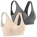 ZUXNZUX Soutien-Gorge Allaitement Maternité Femme Grossesse Prénatale Postnatale Enceinte Sommeil Nursing Bra Allaitant avec sans Armatures sans Couture Brassière Confortable Pratique -Beige/Gris XL