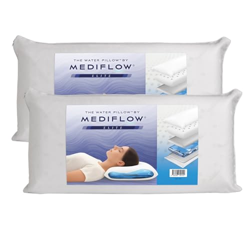 Mediflow Wasserkissen - Elite Collection Memory Foam Kissen Orthopädisches Kissen zur Linderung von Nackenschmerzen Verstellbares Wasserkissen zum...