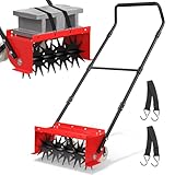 VASALAID Rolling Lawn Aerator, Heavy Duty Manual Push Lawn Aerator Tool with Adjustable Wheels,Rotary Spike Aerator for Lawn Aeration