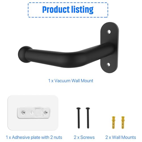 Image of 2 Pack Vacuum Wall Mount Holder, Durable Vacuum Wall Mount, Compatible with Shark IX141 IZ163H IZ361H IZ462H IZ483H IZ562H IZ682H, Ultracyclone CH901 CH951 V10 V11 V12 V15 Outsize Vacuum