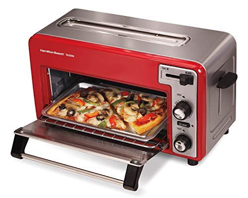 Hamilton Beach 22722 Toastation Toaster Oven w/Wide 2 Slice Toaster Combo, Red - Thumbnail 4