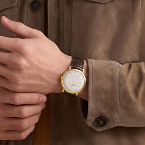 Image of Genuine Leather Watch Bands, Italian Alligator Grain Embossed Watch Straps,Quick Release Replacement Deployment Buckle Leather Watch Straps 12mm 14mm 15mm 16mm 17mm 18mm 19mm 20mm 21mm 22mm 23mm 24mm