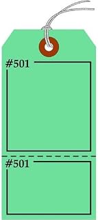 CLAIM CHECK Tags, 2 Parts, Numbered 2 Places, Fluorescent Green Cardstock, Looped String, 5.75" x 2.875"- Pack of 25 Tags