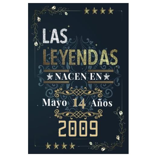 LAS LEYENDAS NACEN EN MAYO EL AÑO 2009: 14 Aniversario Cuaderno personalizado 14 años regalos Feliz 2009 cumpleaños ideas de regalos