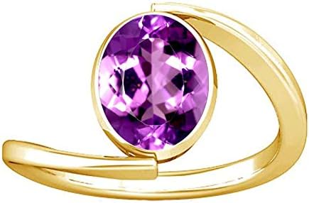 Divya Shakti 12.25-12.50 Carat Amethyst Kataila Gemstone Panchdhatu Ring for Women
