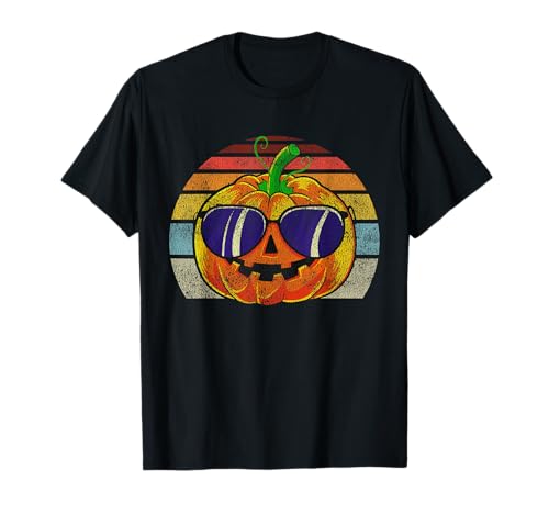Cool pumpkin retro style halloween vintage women men kids t-shirt