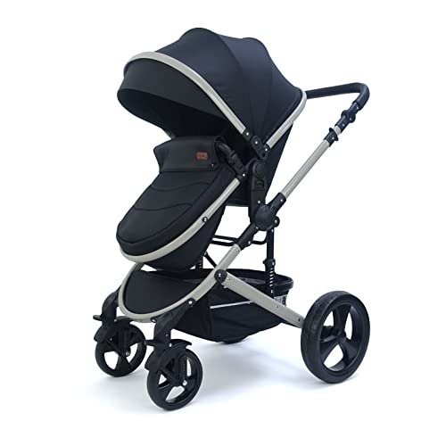 Pixini Kinderwagen Kalani 3in1 Kombikinderwagen, inkl. Babywanne & Buggy & Auto-Babyschale & Cupholder (grau/schwarz)