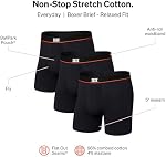 SAXX Underwear Co. Men's Non-Stop Cotton Relaxed Fit Boxer Brief Fly 3-Pack