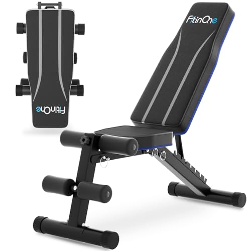 Image of FitinOne Adjustable Folding Weight Bench for Home Gym, 660 lbs Capacity Multi-Functional Workout Bench Sturdy Durable for Full Body