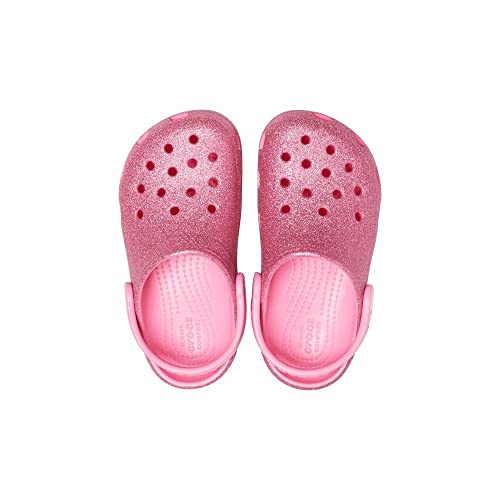 Image of Crocs Unisex-Child Classic Glitter Clogs | Sparkly Shoes for Kids, Pink Lemonade, 13 Little Kid
