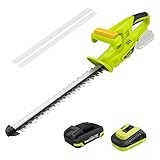 SnapFresh 20V Cordless Hedge Trimmer, 18" Electric Hedge Trimmer with Dual-Action Blades, 2.0Ah Battery Powered Hedge Trimmer with Fast Charger, 4LBS Hedge Clippers for Bushes, Shrubs & Yard Work