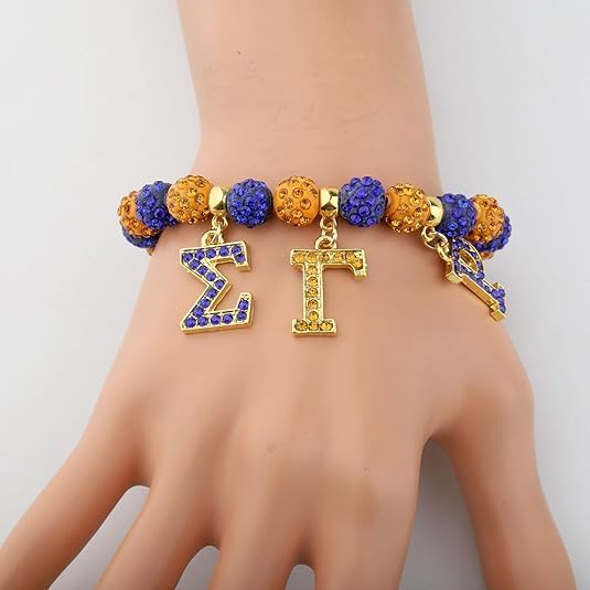 CHOORO Sorority Letter Charm Sorority Beads Bracelet Gift Greek Sorority Jewelry Gift - Image 2
