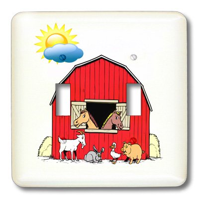 Couverture de commutateur animaux de la ferme et soleil 3dRose lsp_180301_2
