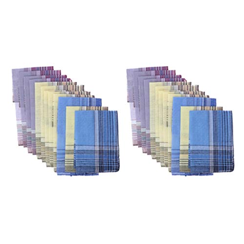 kowaku Lenço 24 Peças Masculino Feminino Tecido Lenço Confortável Suqare Bolso Lenço